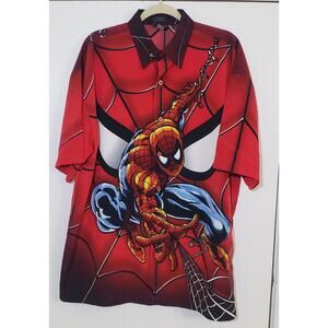 Spiderman Vintage Large Button Up Marvel Comic 2002 Collectable Colorful